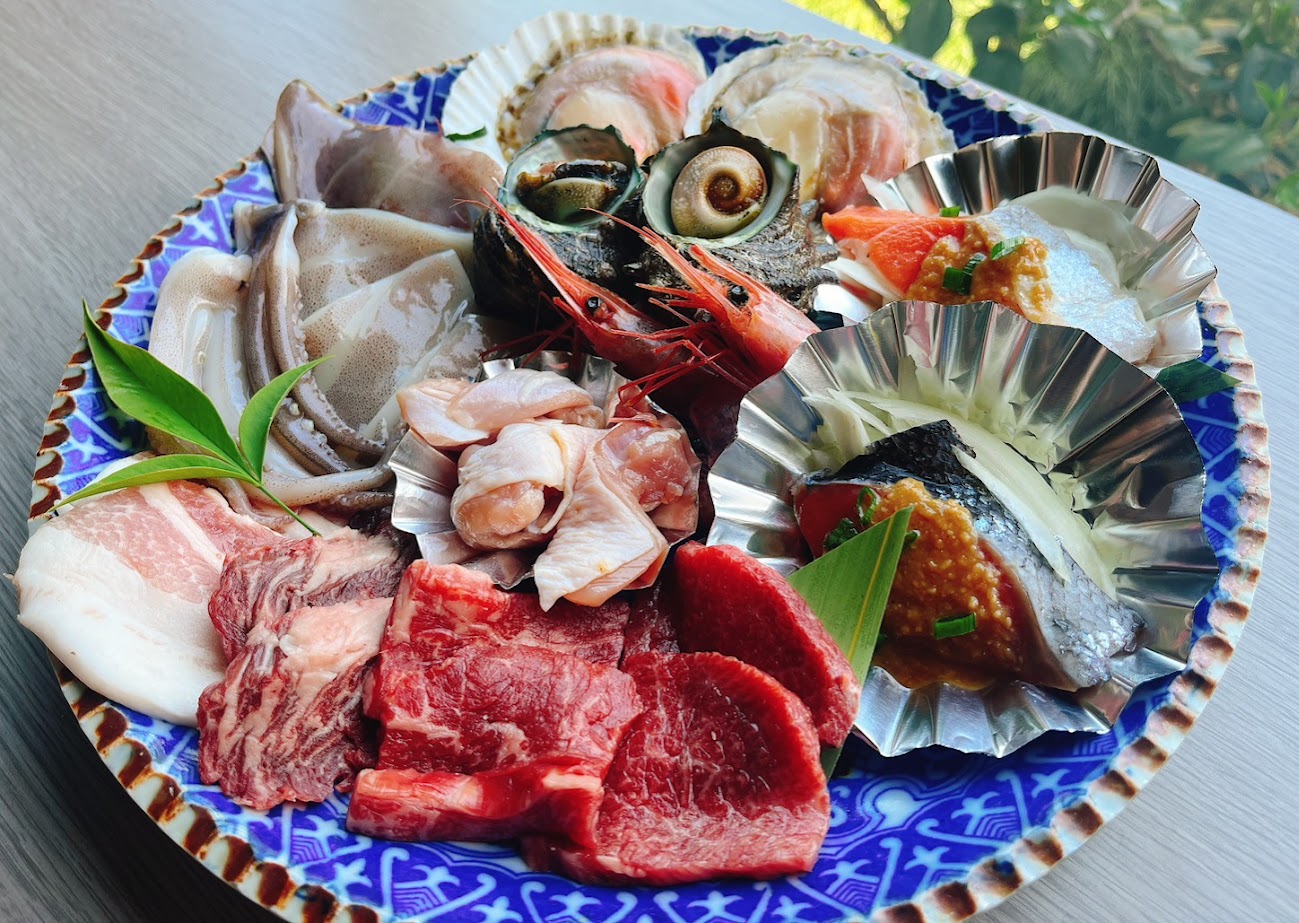 1日1組限定 手ぶらでBBQ 花院の裏庭を貸し切り 海鮮とお肉たっぷりプラン (春夏秋食事プラン)